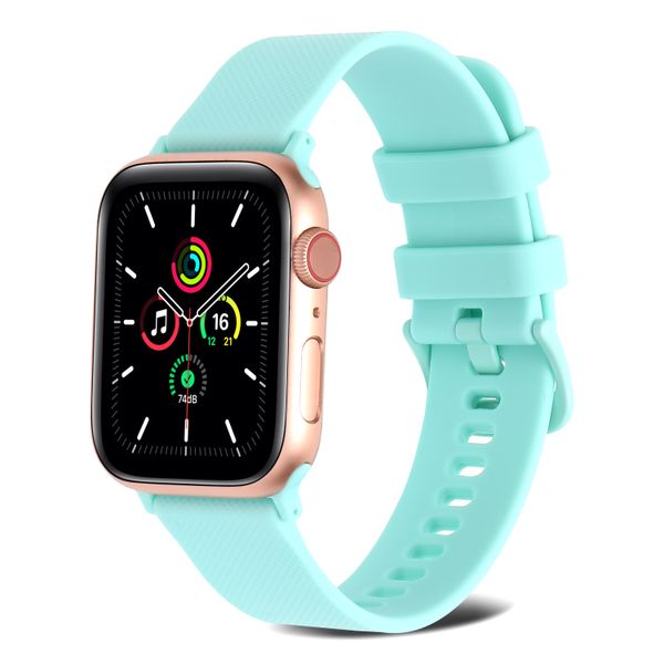 Для Apple Watch Band Ultra 49 -мм силиконовой watch -полосы iwatch Series 8 7 6 5 4 3 2 SE 38 мм 40 мм 45 мм универсальные красочные ремешки Умные часы Часы Земные ленты Teal USA UK