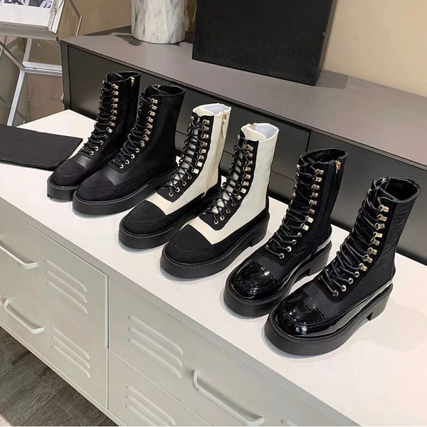 

designer booties women boot rhombus thick bottom martin boots, Black