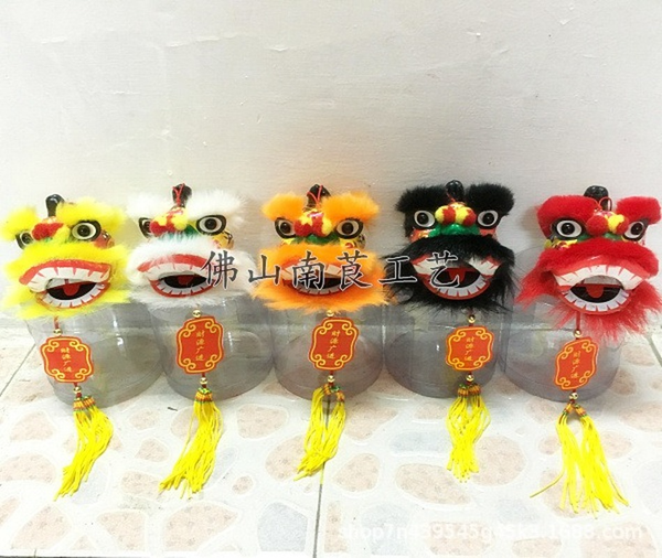 

mascot doll costume foshan lion dance pendant lion dance pendant pendant lion head chinese style folk handicraft gift shopping mall activiti, Red;yellow
