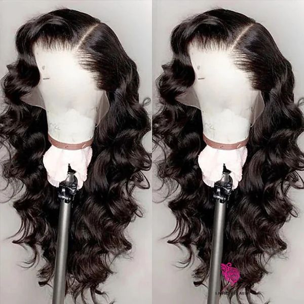 

loose deep wave synthetic lace front wigs with baby hair for black women t part frontal wig heat resistant fiber pre plucked