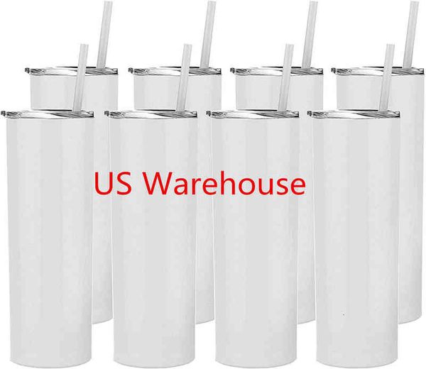 

us warehouse 20oz sublimation tumbler blank stainless steel tumbler diy tapered cups vacuum insulated 600ml car tumbler coffee mugs
