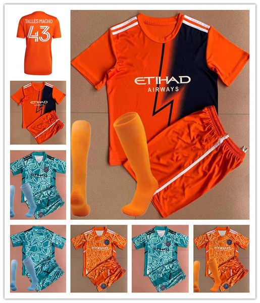 

2021 2022 new york city fc men kids kit soccer jerseys moralez tinnerholm home football shirt heber castellanos medina child short sleeve, Black;yellow
