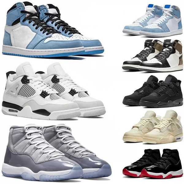 

2022 designer j 1 4 11 cherry mens basketball shoes 11s breds low concord inflared cool gray 4s breed universit blue 1s midnight navy high, Black
