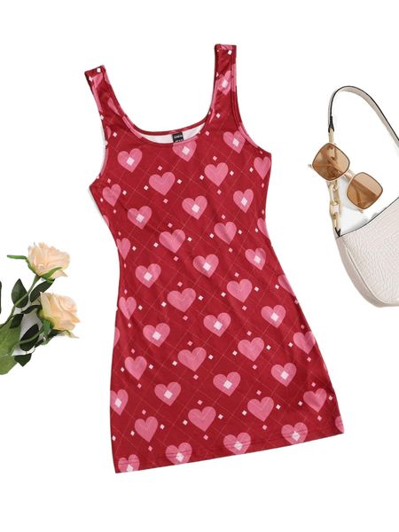 

heart print tank q5dv#, White