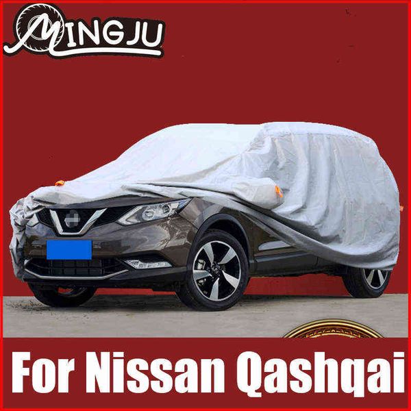 

full car covers outdoor sun anti uv rain snow dust protection oxford cloth for nissan qashqai j10 j11 2010 to 2021 accessories w220322