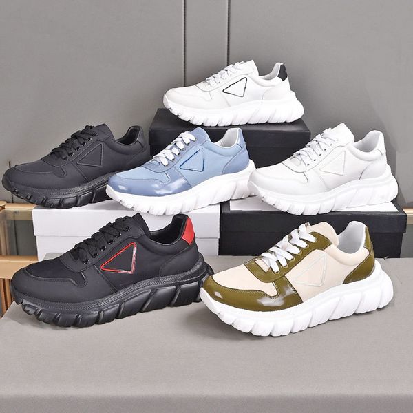 

classic desginer men brand casual platform shoes genuine leather comfortable breathable high sneaker outdoor mens trainers, Black