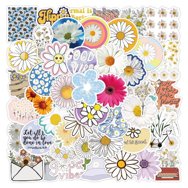 

50pcs lot cartoon flower plant art cute stickers pack for kids water bottle car decals notebook kawaii diy toys lapwall phone case baby scra