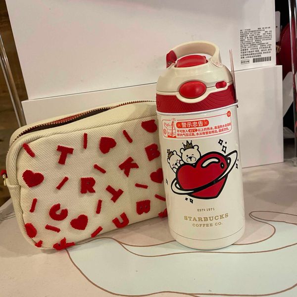 

2021 starbucks cup valentine's day graffiti contigo insulated straw water cup 400ml including bag