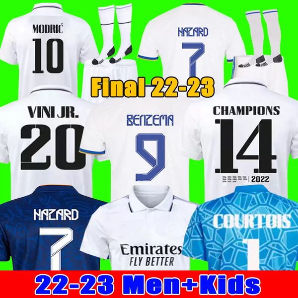 

2023 benzema finals soccer jersey 21 22 23 football shirt real madrids camavinga alaba modric valverde fourth camiseta men kids 2021 2022 un, Black;yellow