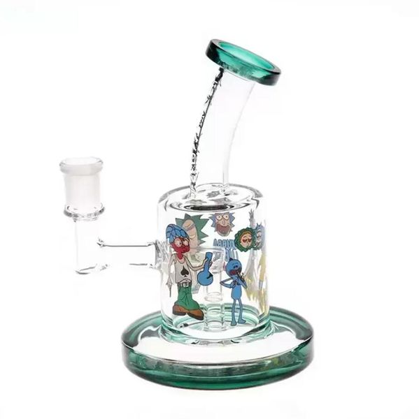 Stock Glasbong Wasserpfeifen Glas Wasserpfeifen Becher Recycler Bongs Dab Rig Ölbrenner Aschefänger Shisha FY2262