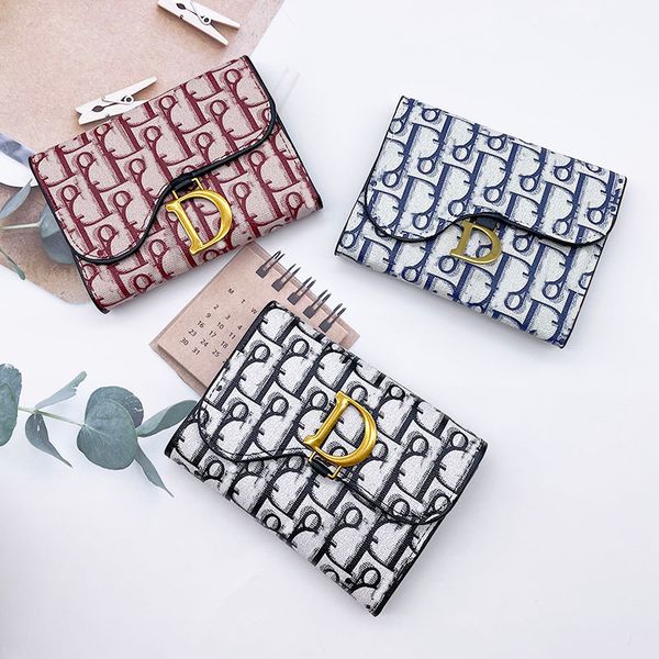 

designer wallets classic high-quality women credit card holder bags fashion a variety of styles and colors available wholesale short wallet, Red;blue