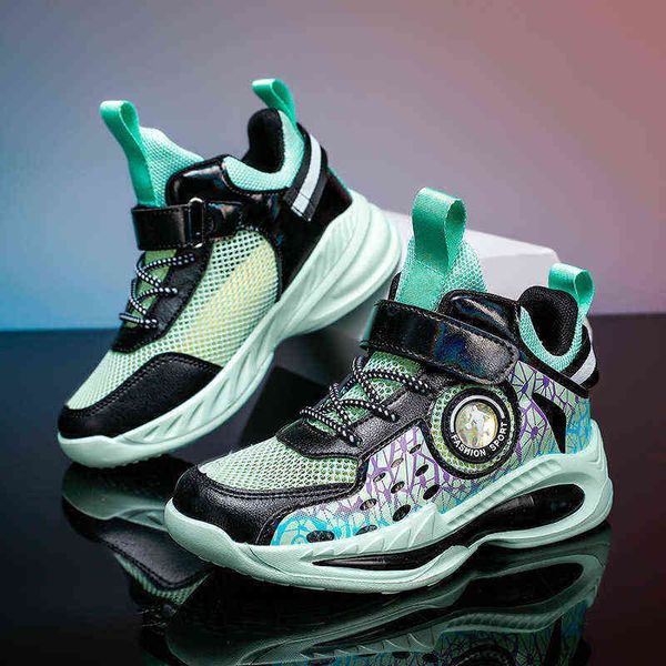 

boys' sneakers summer hollow out breathable children's basketball shoes middle school children's light student running shoes, Black