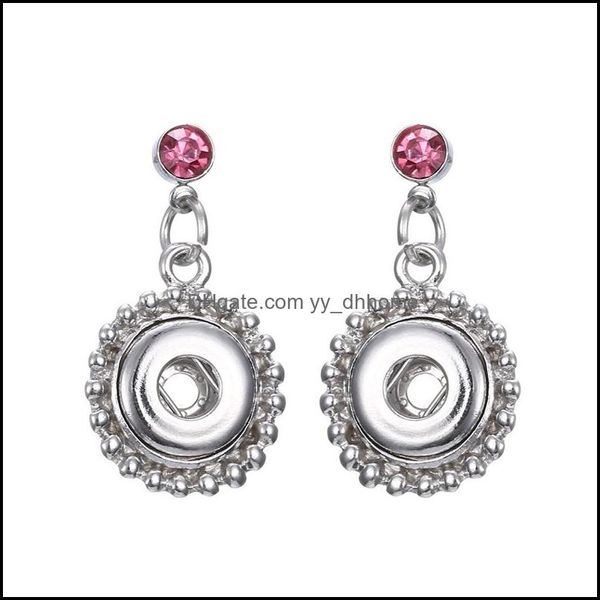 

charm noosa snap button earring crystal stud earrings flower jewelry fit 12mm buttons simple for women drop delivery 2021 yydhhome dhy7d, Golden