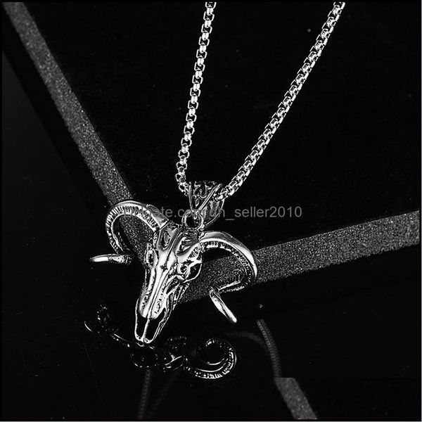

pendant necklaces hip hop jewelry sheepshead fashion for women men necklace drop delivery 2021 pendants dhseller2010 dhcix, Silver
