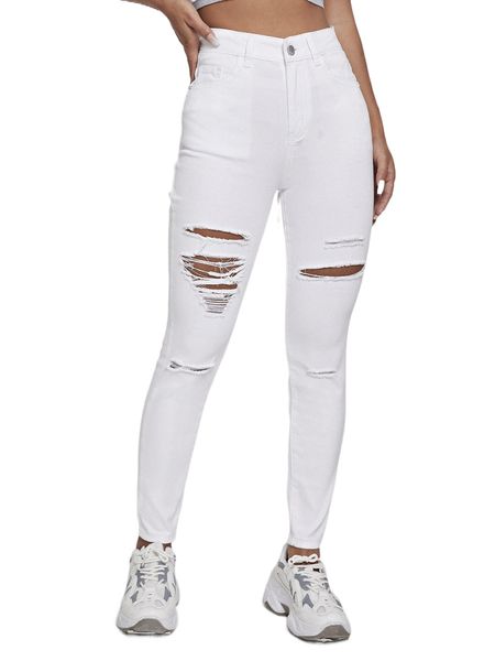 

high waisted ripped skinny jeans m7eb#, Blue