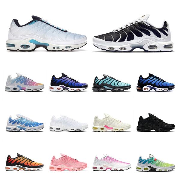 

2022 tn plus running shoes mens sunset black white volt glow hyper pastel blue oreo voitage purple women breathable sneaker trainer outdoor