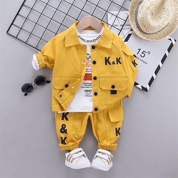 

clothing sets autumn children clothes baby boys jacket suit tshirt pants 3pcssets spring kids infant clothing toddler sportswear 04 years 22, White
