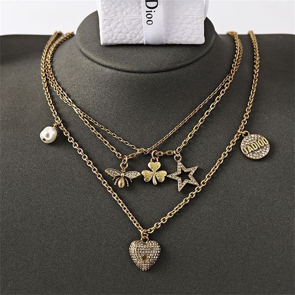 

22% off 2022 new fashion designer jewelry necklace female wind net red same star pearl family clavicle chain, Silver