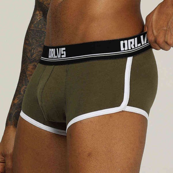 ORLVS Marca maschio intimo uomo boxer cueca tanga traspirante ropa interno hombre uomo boxer quick dry mesh calzoncillo uomo G220419