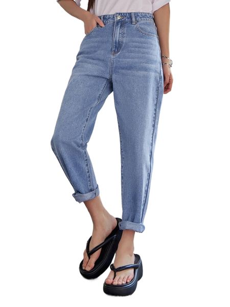 

dazy solid cat whisker slant pocket washed jeans b8h8#, Blue