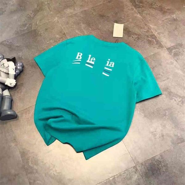 

66% off new fashion paris spring summer peacock green front back printing simple fashion white thin men's and women's short sleeve