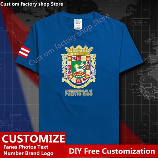 Porto rico rico -rico prous country camiseta de camisa personalizada fãs DIY NOME NÚMERO High Street Fashion Logo Casual camiseta 220616