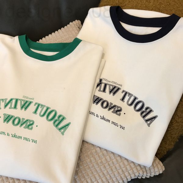 

women's t-shirt designer who wears who is young ~ buy it american letter printing contrast color round neck short sleeve t-shirt women&, White