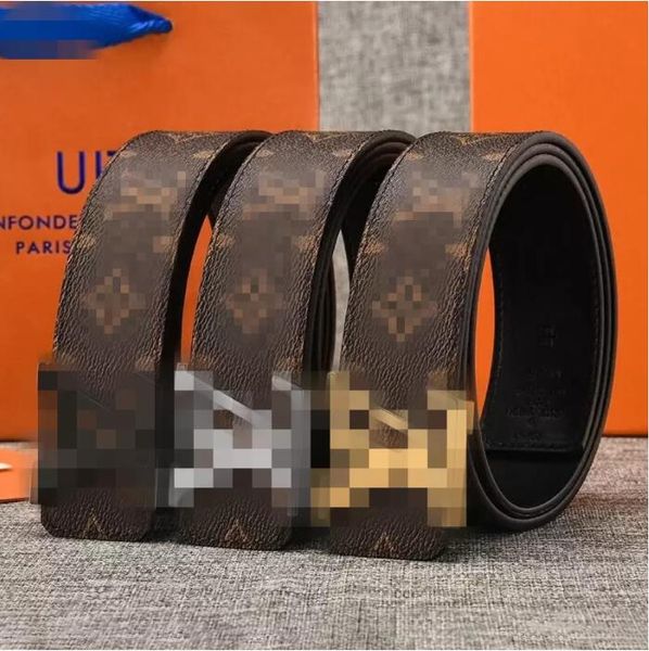 

luxury design belts for men women waistband brass buckle cowhide genuine leather fashion belt with box, Black;brown