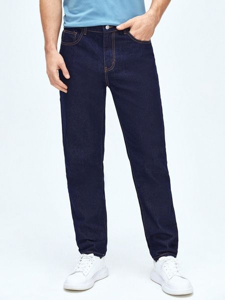 

men slant pocket dark washed jeans c5xp#, Blue