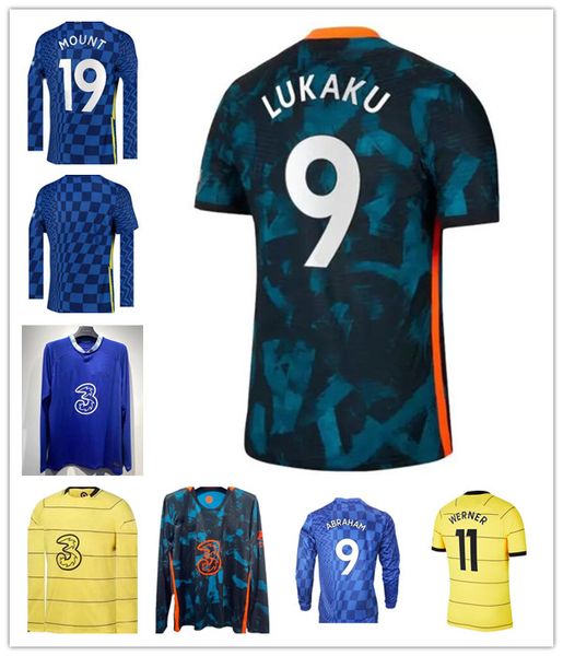 

long sleeve 2022 2023 werner soccer jerseys jorginho zouma mendy havertz abraham barkley kante lampard giroud t.silva pulisic ziyech mount f, Black;yellow