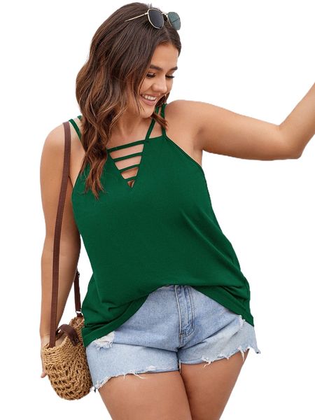 

plus cut out cami i558#, Black