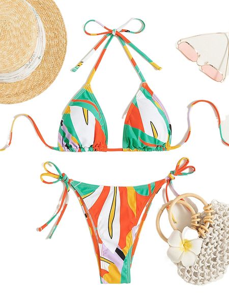 

color block halter triangle bikini swimsuit m5wx#, White;black