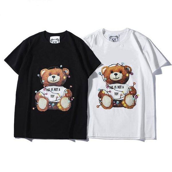 T-shirt da donna Top da uomo estate nuova qualità manica corta Lampadina di design di marca orso girocollo camicie di base a mezza manica di lusso