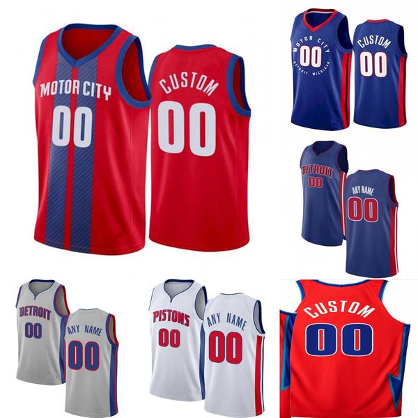 

75th custom mens women youth detroit''pistons''dennis 10 rodman bill 40 laimbeer isiah 11 thomas grant 33 hill basketbal, Black;red
