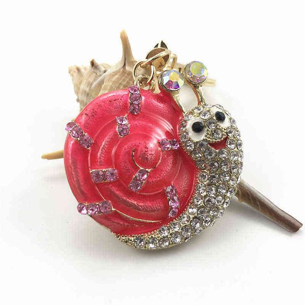 

diamond creative lovely inlaid snail car key chain insect animal ring product sales, Slivery;golden