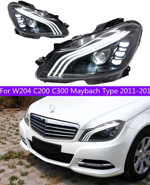 Peças de luz principal led para w204 c200 c300 maybach tipo 2011-2013 faróis dianteiros substituição drl luz diurna projetor facelift