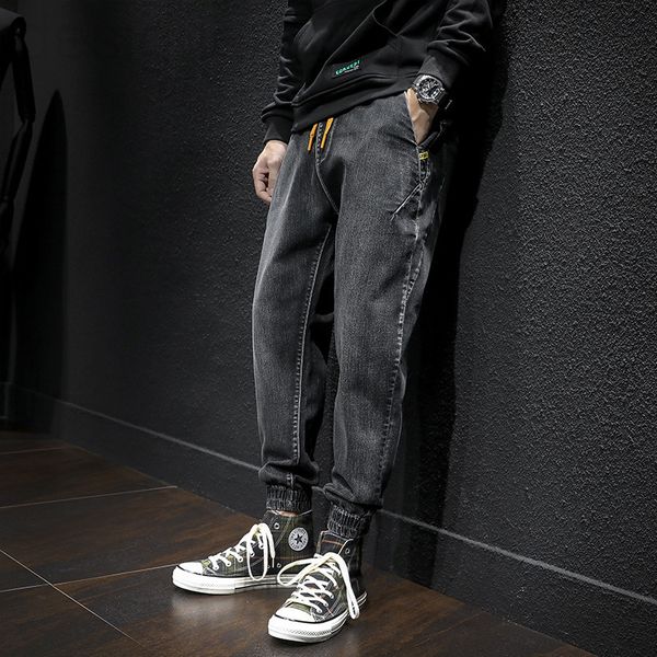 

men's jeans designer autumn stitched denim pants men's loose casual fashion brand black leggings large harlan leggings yw61, Blue