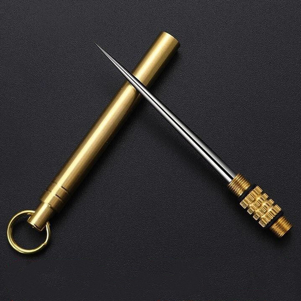 

outdoor gadgets edc portable multi-purpose titanium toothpick bottle fruit fork camping tool toothpick tube is more durable than floss