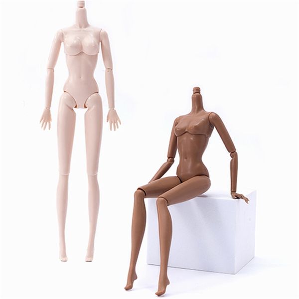 30 cm Bebek Vücut Kahverengi Cilt Vücut 16 Bjd Bebek Aksesuarları için Süper Model Beyaz Koyu Cilt Çok Eklemli Hareketli Oyuncaklar Kızlar için 220816