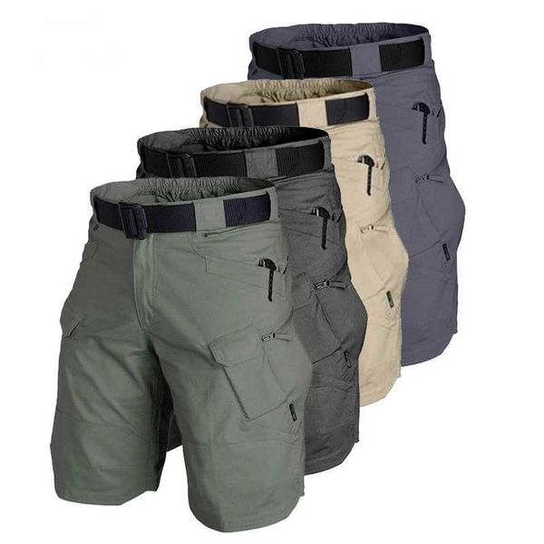 

men classic tactical shorts upgraded waterproof quick dry multi-pocket short pants outdoor hunting fishing military cargo shorts, White;black