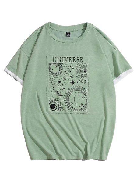 

men sun & letter graphic tee n3wj#, White;black