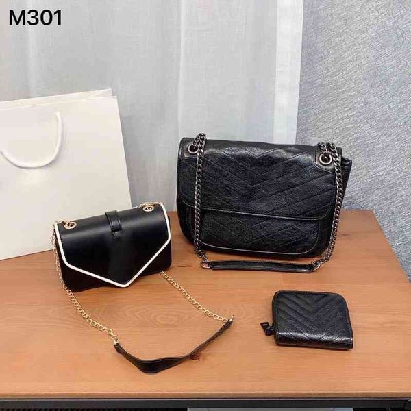 

women luxurys designers 3 pcs set crossbody bags wallet for brand designer shoulder clutch strap fashion single square messengers purses 220