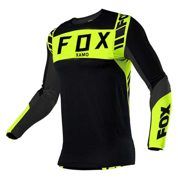 Foxxs Xamo Ciclismo Camiseta Mountain Downhill Bike Manga Longa Terno de Corrida Dh Mtb Off-Road Motocicleta Jersey Atacado Número de Nome Personalizado