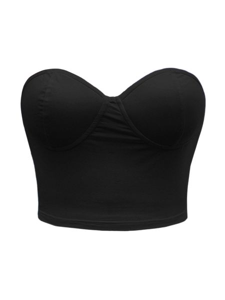 

plus solid bustier tube u4lu#, Black