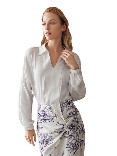 

motf premium viscose lantern sleeve bodysuit h5kd#, White