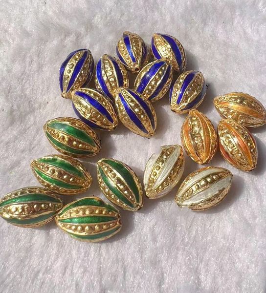 

10pcs vintage cloisonne filigree accessories diy beads enamel copper jewelry making charm pendant necklace earrings bracelets, Black