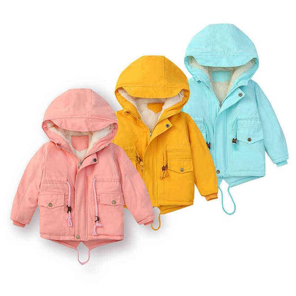 

new baby clothes girls print cartoon clothes long sleeve coral fleece jacket for girls warm jackets boys fashion clothes 3-8 age j220718, Blue;gray