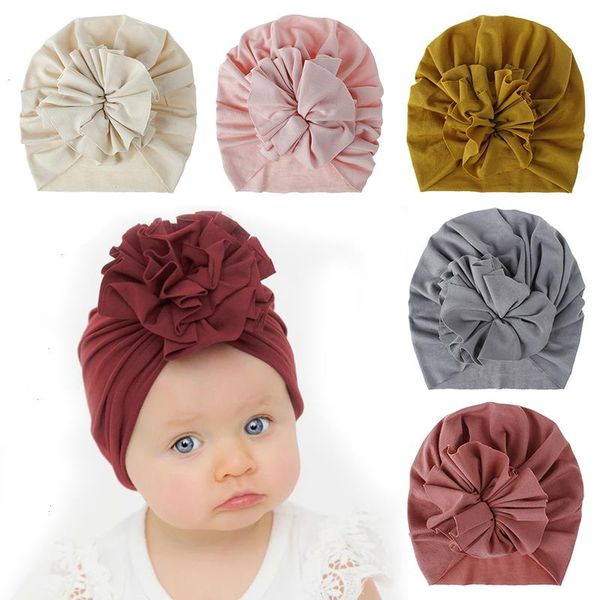 

baby hat cute flower girl soft cotton turban beanie newborn infant cap bonnet, Yellow