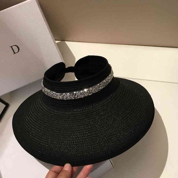 

hats south korean sun shading female xia dayan protection uv cover face travel black straw, Blue;gray