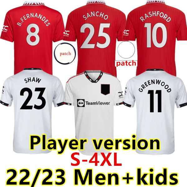 

s-4xl 22 23 sancho soccer jerseys fans player version bruno women mans utds fernandes lingard shew rashford greenwood football shirt 2022 20, Black;yellow